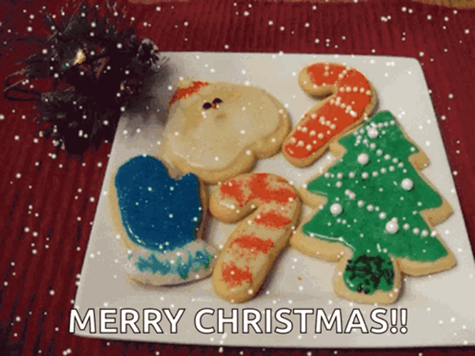 Delectable Christmas Cookie With Snow Effects GIF