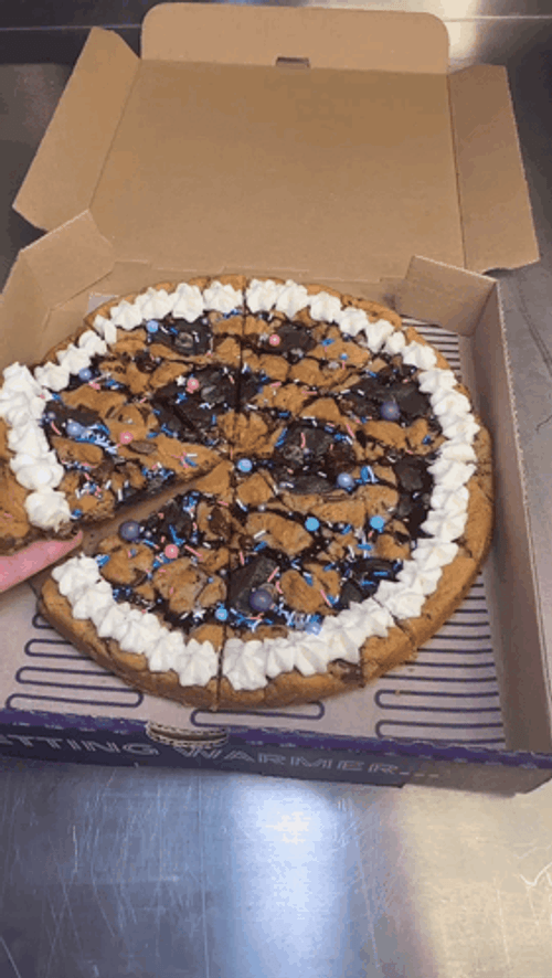 Delectable Round Choco Cookie Cake Sliced GIF