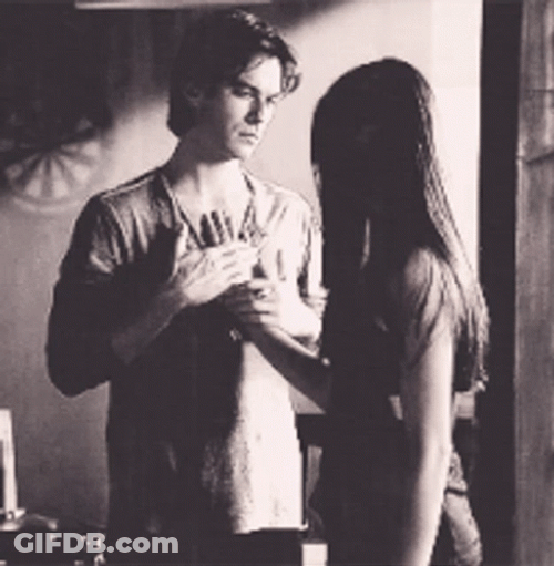 Delena Couple Heartbeat Chest Vampire Diaries GIF
