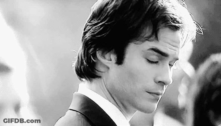 Delena Damon Salvatore Elena Gilbert Serious Stare GIF