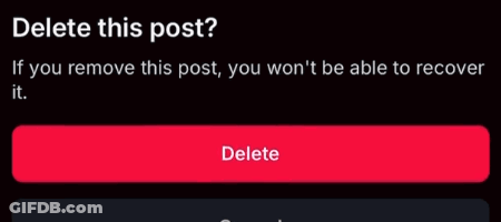 Delete Post Screen On Phone GIF