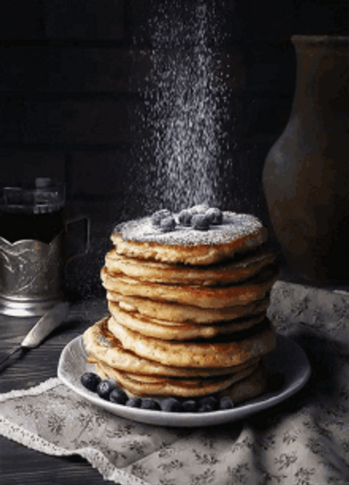 Delicious Blueberry Pancakes Slowmo GIF