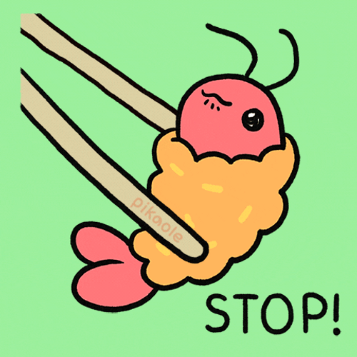 Delicious Shrimp Saying Stop GIF