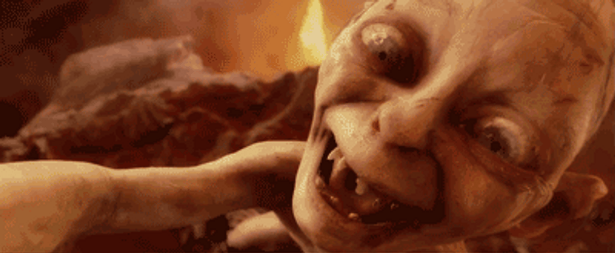 Delighted Gollum My Precious Ring GIF