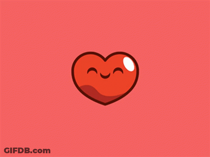 Delightfully Smiling Heartbeat GIF