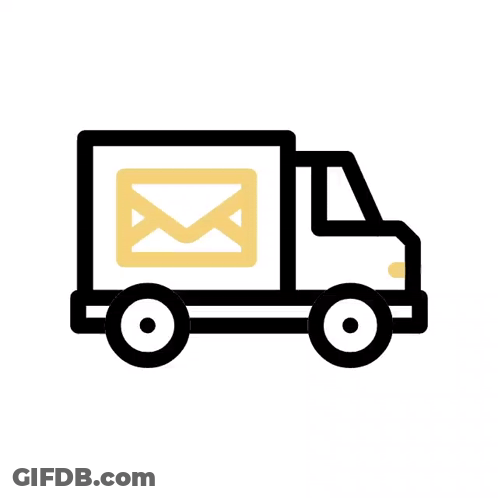 Delivery Truck With Envelope GIF