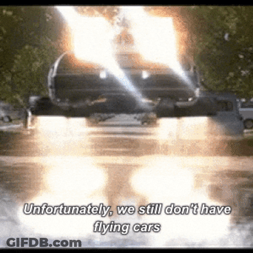 Delorean Flying Back To The Future GIF