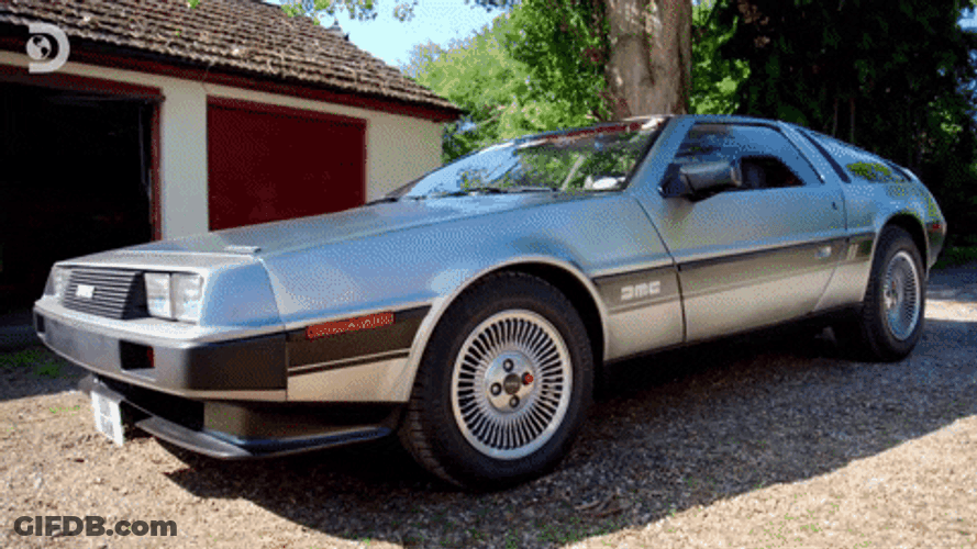 Delorean Interior And Exterior Features GIF