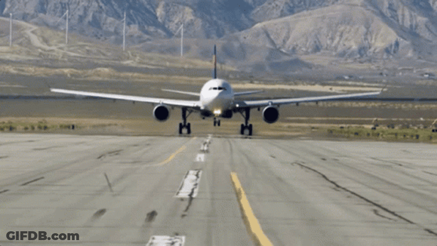 Delta Airlines Flying Above Blue Sky GIF