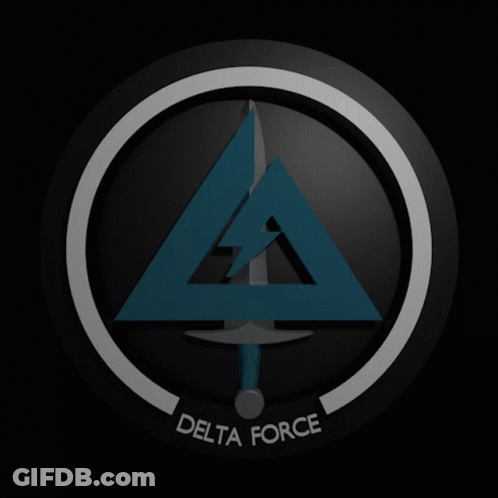 Delta Force Logo With Triangle And Sword GIF
