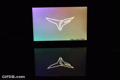 Deltamax Logo On Cell Phone Screen GIF