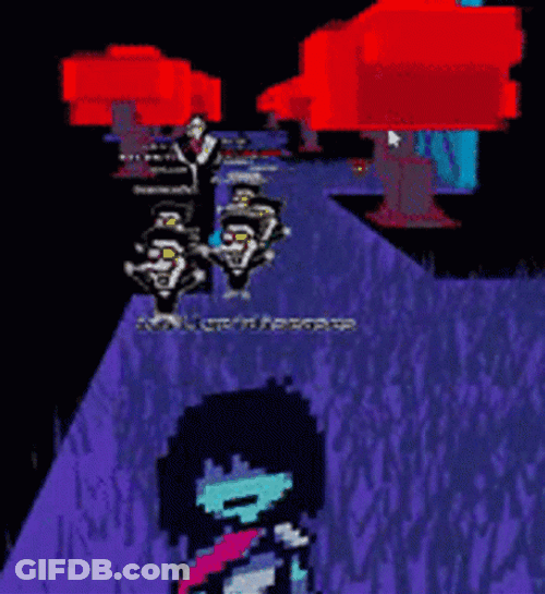 Deltarune Kris Getting Chased GIF