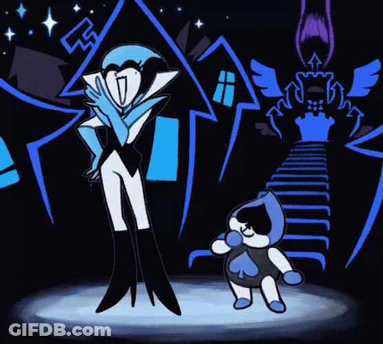 Deltarune Queen And Lancer Laughing GIF