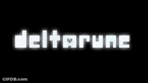 Deltarune White Letters Black Background GIF