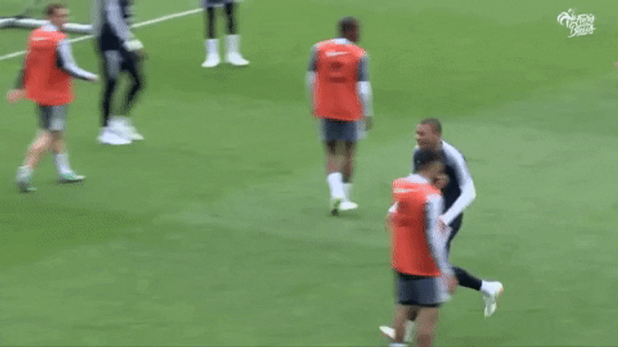 Dembele Chest Bump Impact GIF
