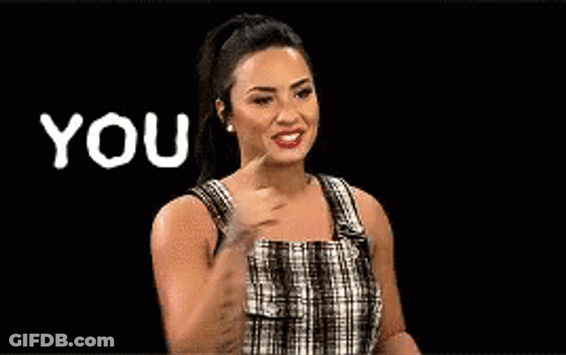 Demi Lovato Excitedly Pointing At You GIF
