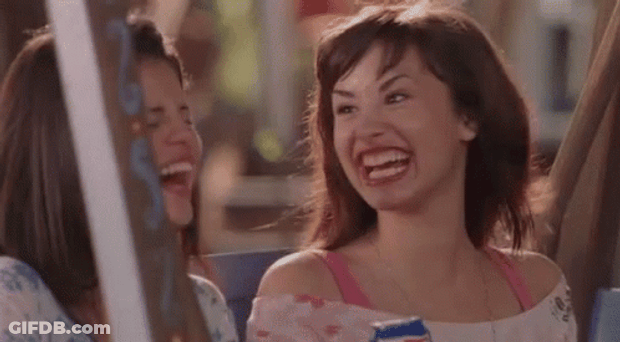 Demi Lovato Full Smile Selena Gomez GIF