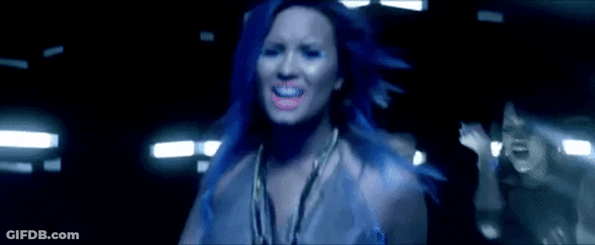 Demi Lovato Neon Lights Rave Party GIF