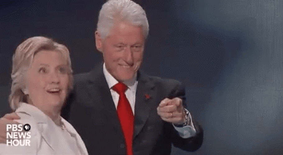 Democrat Couple Bill And Hilary Clinton Thumbs Up GIF
