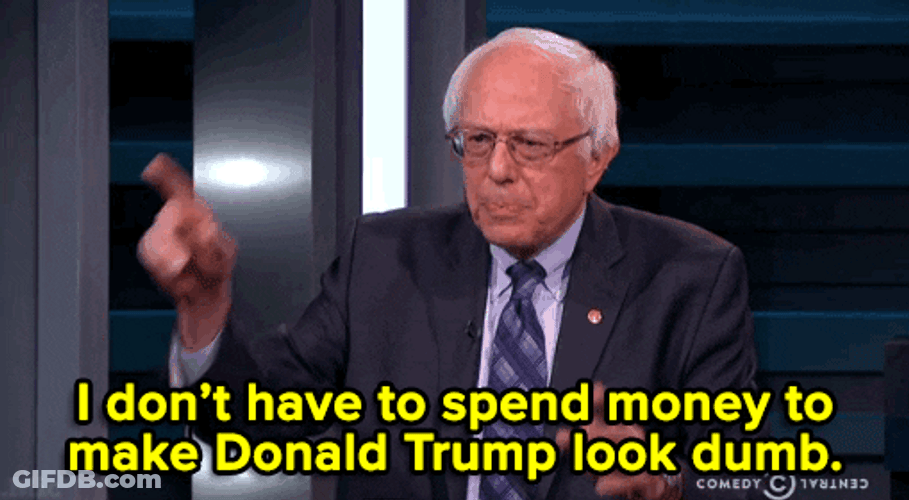 Democrat Senator Bernie Sanders Make Trump Look Dumb GIF