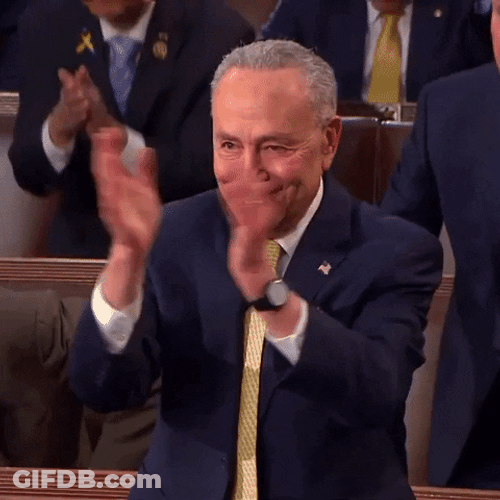 Democratic Party Chuck Schumer Aplausos GIF