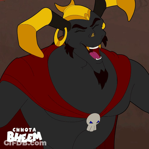 Demon Drawing With Word Bheem GIF