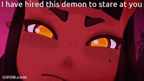 Demon Hired To Stare At You GIF