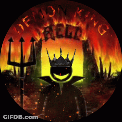 Demon King With Trident And Crown GIF
