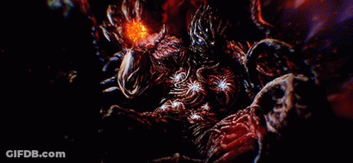 Demon's Hand Reaching Out To Fireball GIF