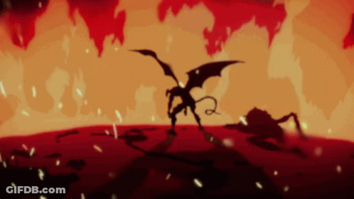 Demon Silhouette In Field GIF