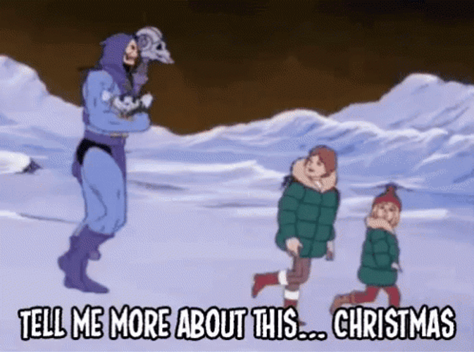 Demon Skeletor Tell Me About Christmas GIF