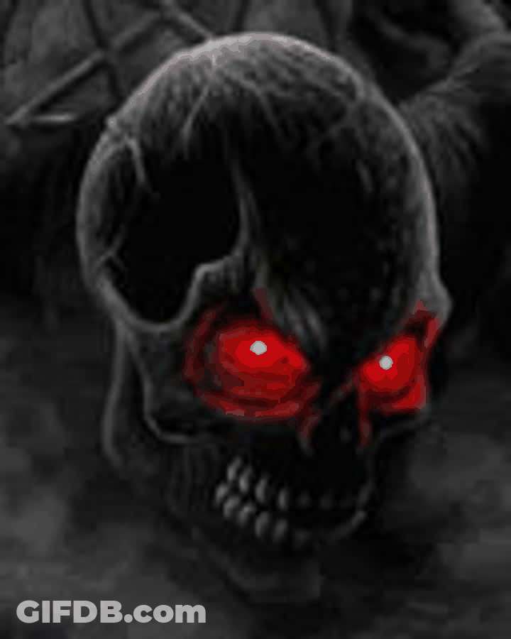 Demon Skull Red Eyes GIF