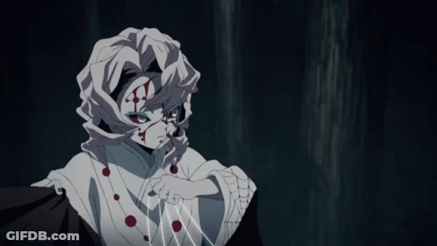 Demon Slayer Fighting Vs Rui Threads GIF