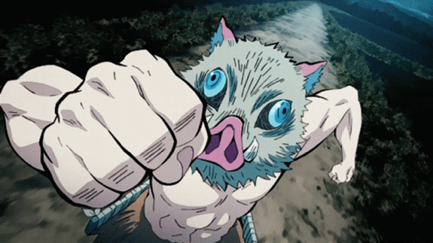 Demon Slayer Inosuke Running GIF