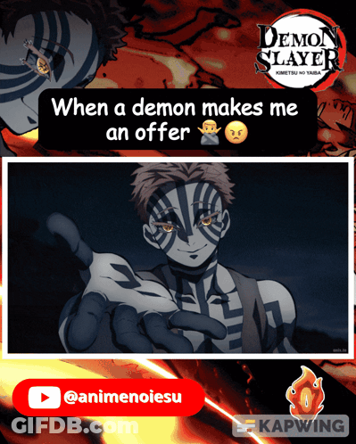 Demon Slayer Poster Man With Striped Face GIF