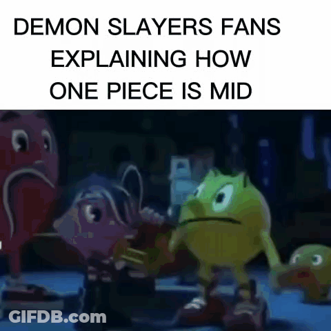 Demon Slayers Fans Are Explaining How One Piece Is Mid GIF
