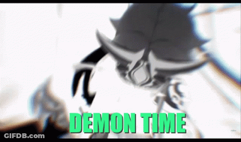 Demon Time Monster On White Background GIF