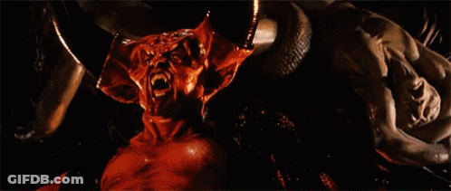 Demon With Horns And Snake Background GIF