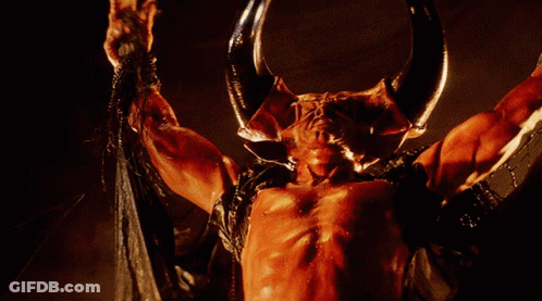 Demon With Horns Holding Cloth GIF