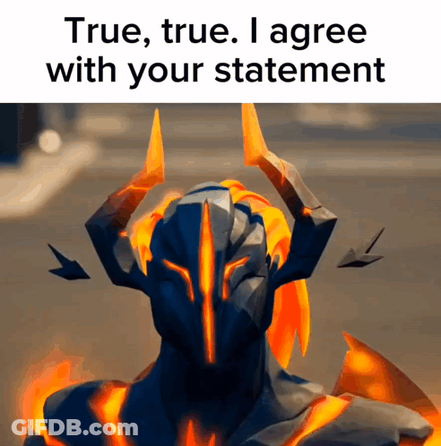 Demon With Horns Saying True True I Agree GIF