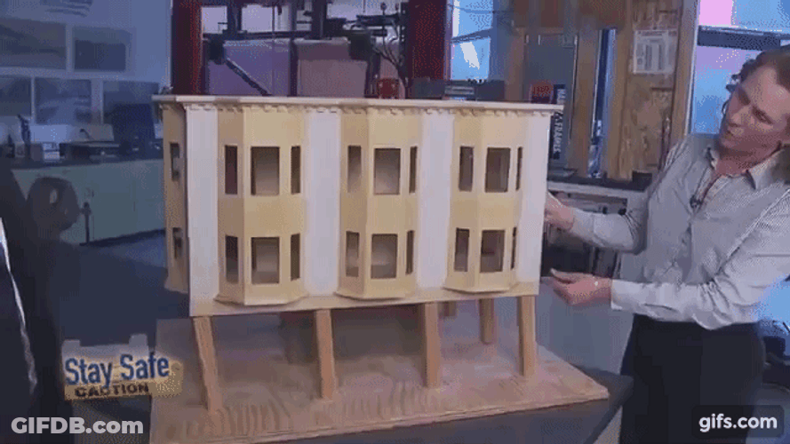 Demonstration Of Earthquake In Building GIF