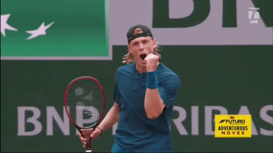 Denis Shapovalov Cheering In Slow Motion GIF