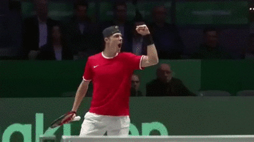 Denis Shapovalov Raising His Fist GIF