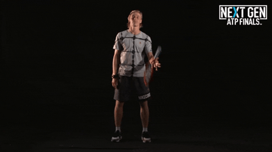 Denis Shapovalov Rotating His Racket GIF