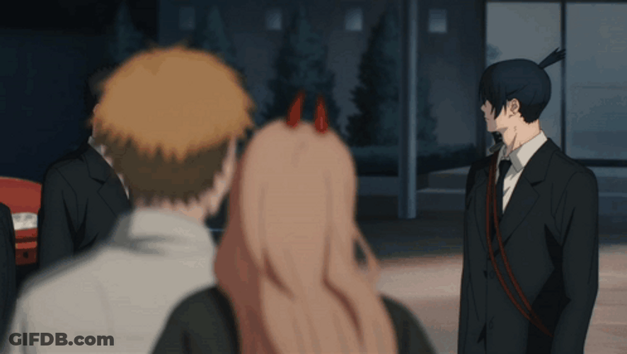 Denji Spying Someone With Power GIF