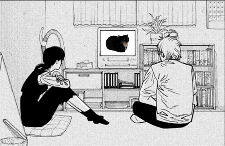 Denji Watch Cat GIF