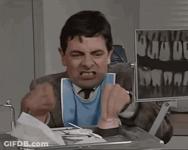Dentist I'm Back Mr Bean Shocked GIF