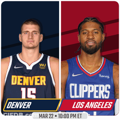 Denver And Los Angeles Basketball Players GIF
