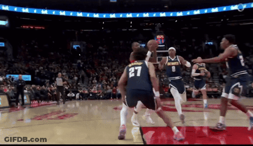 Denver Basketball Player Number 27 Blocking Shot GIF