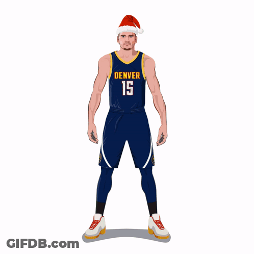 Denver Basketball Player Santa Hat Shushing GIF